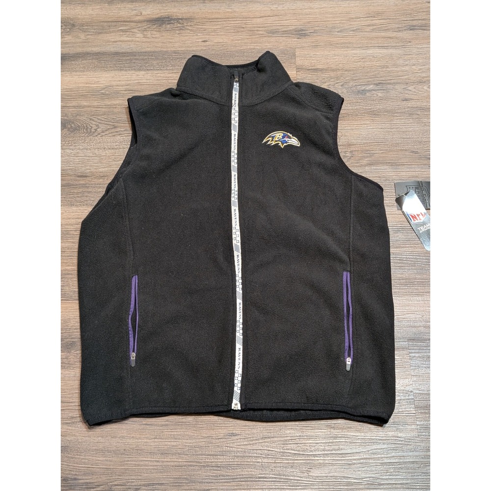 Baltimore Ravens NFL Team Apparel Black Fleece‎ Vest Medium NFL